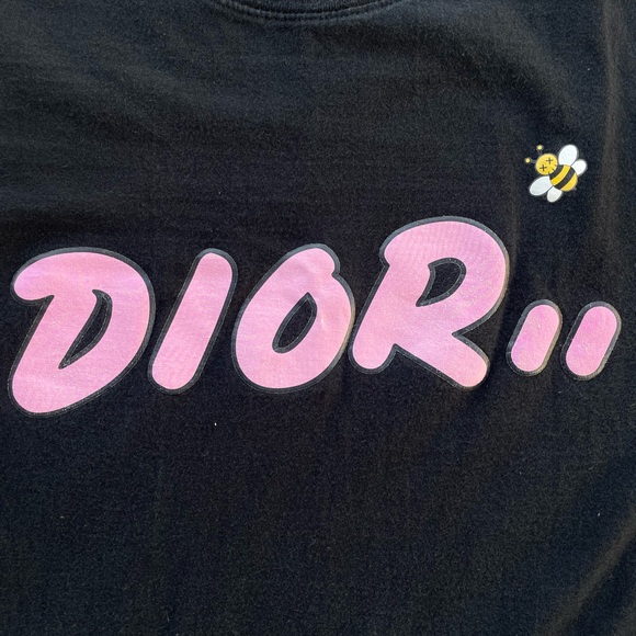 Christian Dior Pink Logo Graphic Shirt Bee Detail Y2K Vintage Dior Tee Galliano - Picture 4 of 9